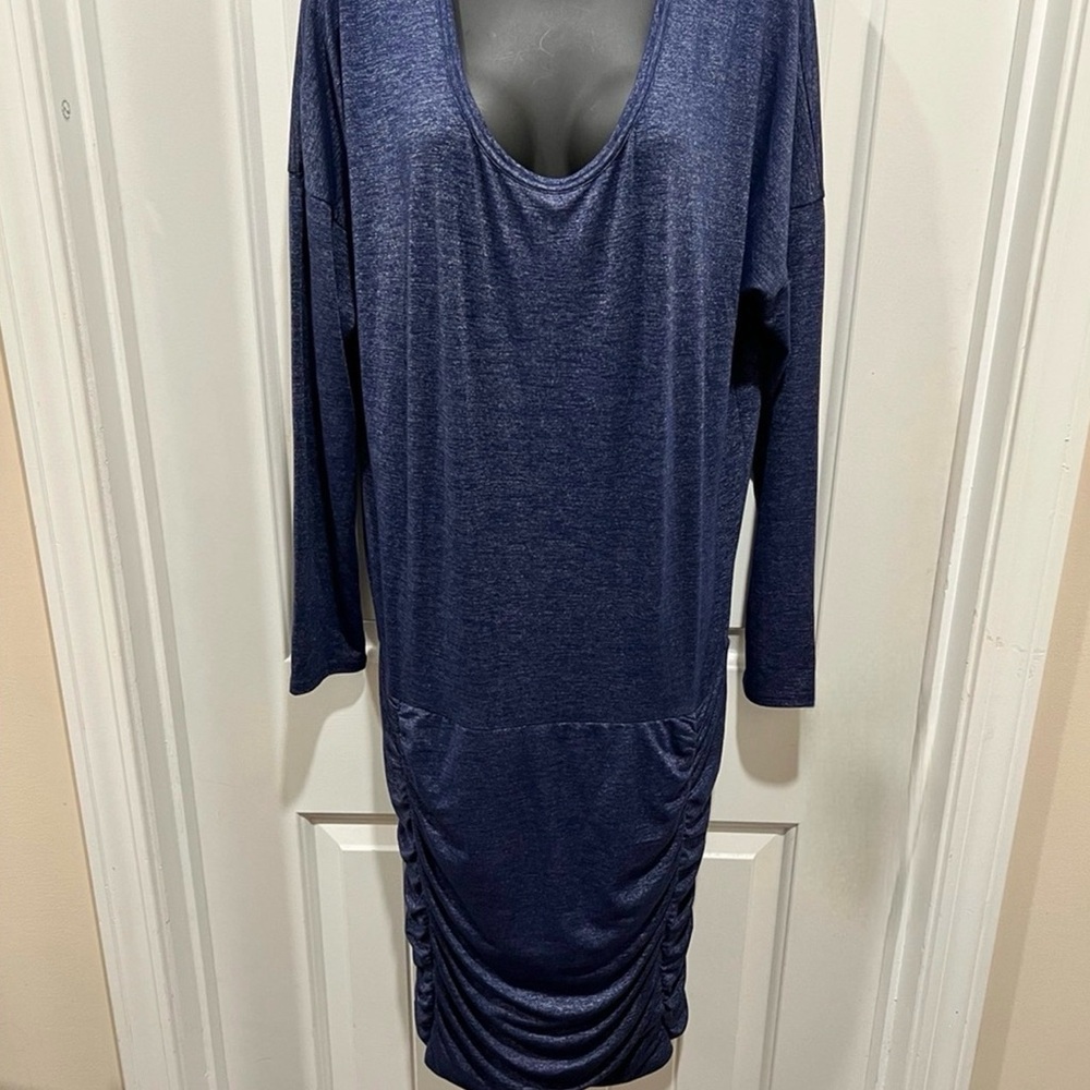 Athleta Charcoal Ruched Long-Sleeve Bodycon Dress - Picture 2 of 4